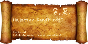 Hajszter Renátó névjegykártya