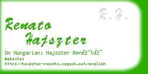 renato hajszter business card